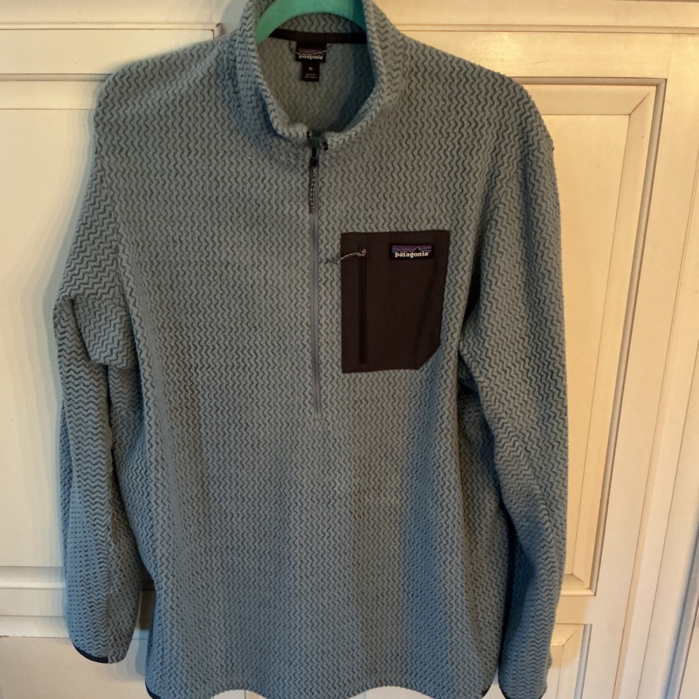 Patagonia R1 Air Zip-Neck Fleece Pullover Blue Zigzag XL 40245